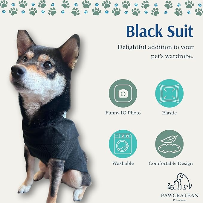 Cute Sweater for Dogs and Cats Soft Flannel Pet Outfit Warm and Cozy Animal Hoodie Small to Large Pet Clothes for Halloween Parties and Everyday Wear (X-Small, Black Bowtie)