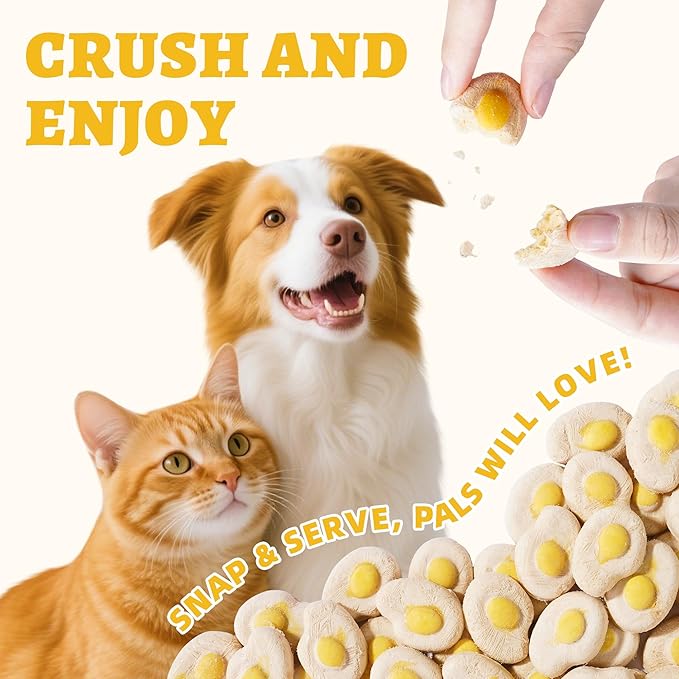 Wellix Freeze-Dried Treats for Dogs and Cats - SunnyBites Freeze Dried Chicken Cat Treats for Indoor Cats - Supports Immunity&Gut Healthy for Training Kitten Snack 3.5oz