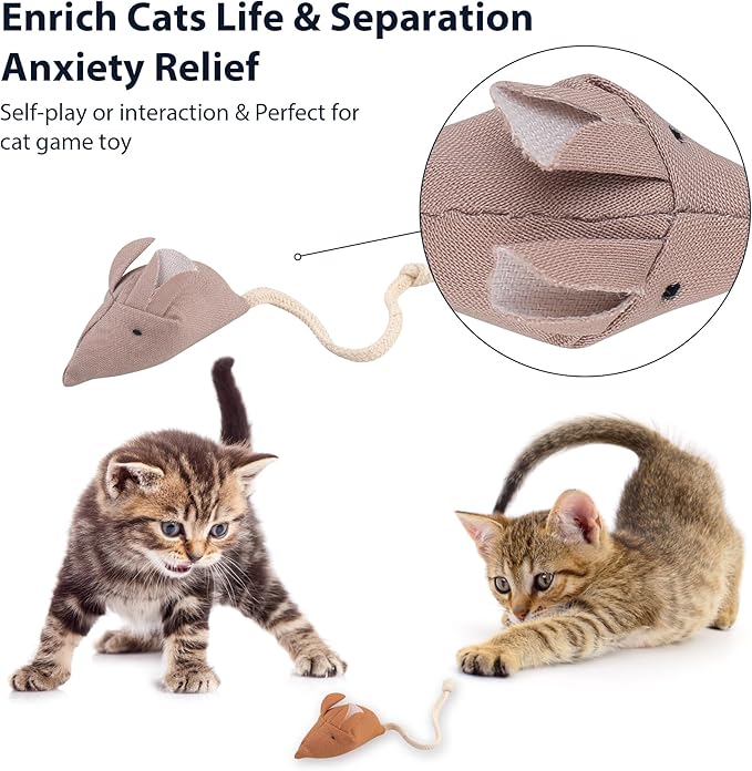 Catnip Mice Toys for Cats, 6PCS Small Interactive Fabric Mouse Toys for Indoor Adult Cats & Kittens, Encourages Chasing, Chewing, Cuddling, Kicking & Play, Kitty Exercise & Fetch Toy