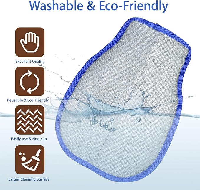 VINGER Pet Hair Removal Glove for Cats & Dogs, Electrostatic Pet Hair Gloves with Adjustable Wristband, Five-Finger Magic Brush Remover Tool for Laundry, Carpet, Couch, Car Seats & Clothing (Blue)