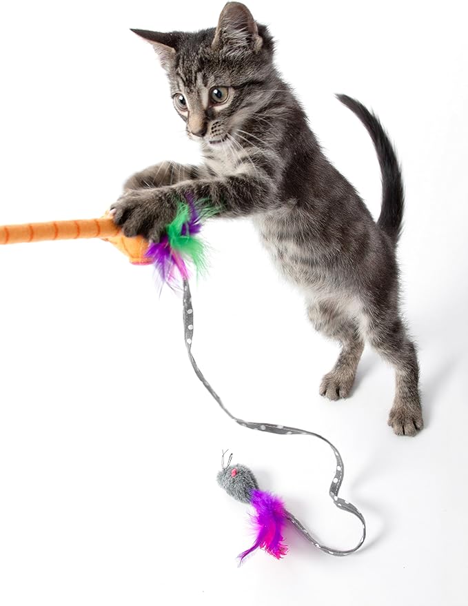 Hartz Just for Cats Twirl and Whirl Interactive Cat Toy Wand, All Breed Sizes (Pack of 2)