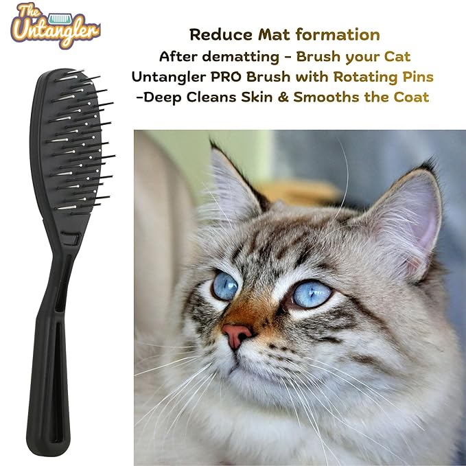 Cat Comb with Silky Smooth Rotating Teeth - Clears Mats Gently (5" Ultra Fine Teeth; 7" Dual Teeth) (White, 5")