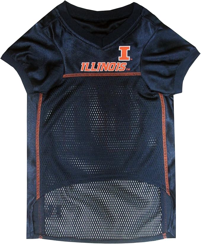 Pets First NCAA College Illinois Fighting Illini Mesh Jersey for DOGS & CATS, Small.Licensed Dog Jersey with your Favorite Football/Basketball College Team