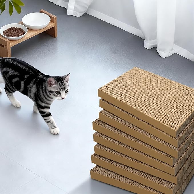 Cat Scratchers 8 Packs Refill Cat Scratching Pad Cardboard for Indoor Cats and Kitten, Large Size Cat Scratch Pad Board Easy for Cats to Scratch