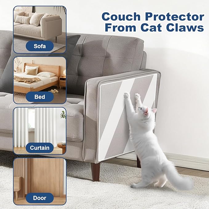 Anti Cat Scratch Furniture Protector, 14" Couch Protector from Cat Claws, Cats Couch Protector Couch Cat Scratch Protector Transparent Sofa Guard Shield Single Sided Sticky Tape, 20 Pack
