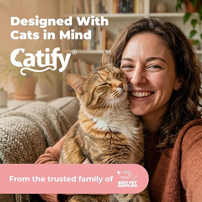 Best Pet Supplies Catify Cat Scratcher, Fun Interactive Scratchers, Posts, Poles, Claw Safe, Furniture Saver Indoor Play Support Natural Cat Behaviors Heavy Duty - Gray, 11.78 x 11.78