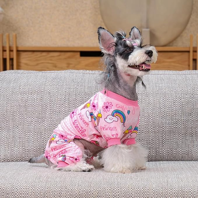 CuteBone Fleece Dog Pajamas Clothes Puppy Jammies Pet Apparel Cat Onesie for Chihuahua Yorkie Frenchies P318S