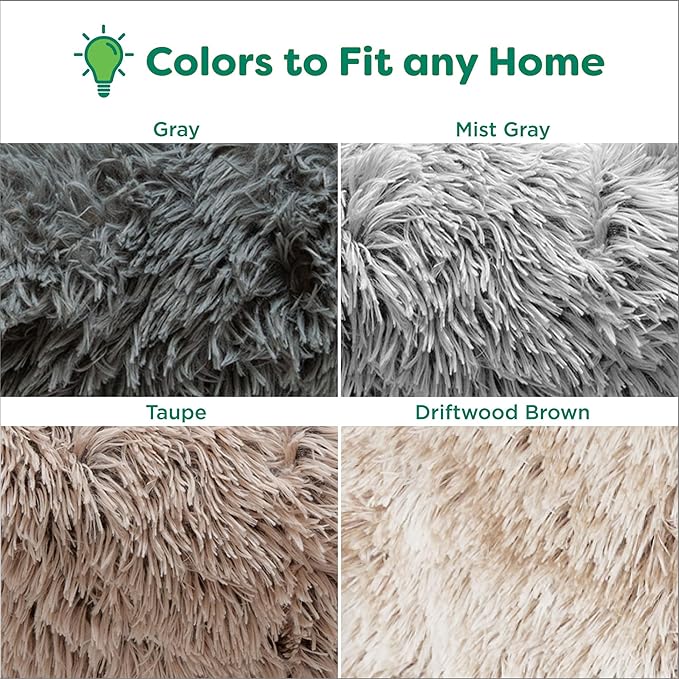 FurHaven Waterproof Throw Blanket For Dogs & Indoor Cats, Reversible Protective Pet Blanket, Medium, Long Faux Fur & Velvet, Gray