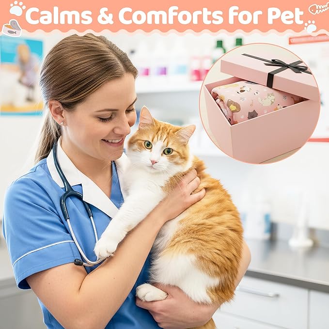 EYxsaxenk 27.6" Cat Grooming Wrap - Pink Self-Adhesive Cat Restraint Wrap Cutting Nails Blanket Anti-Scratch Anti-Escape Cloth Multifunctional Swaddle Pet Tool for Pet Cleaning & Beauty (Within 15lbs)