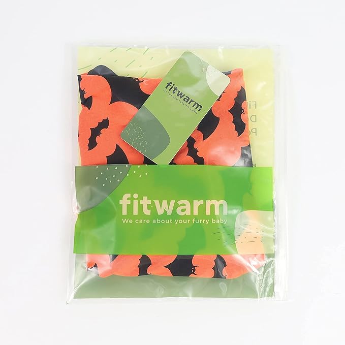 Fitwarm 100% Cotton Halloween Dog Clothes Scary Bat Dog Costumes Doggie Shirts Puppy Shirt Pet Vest Tank Top Cat Tee Orange Medium