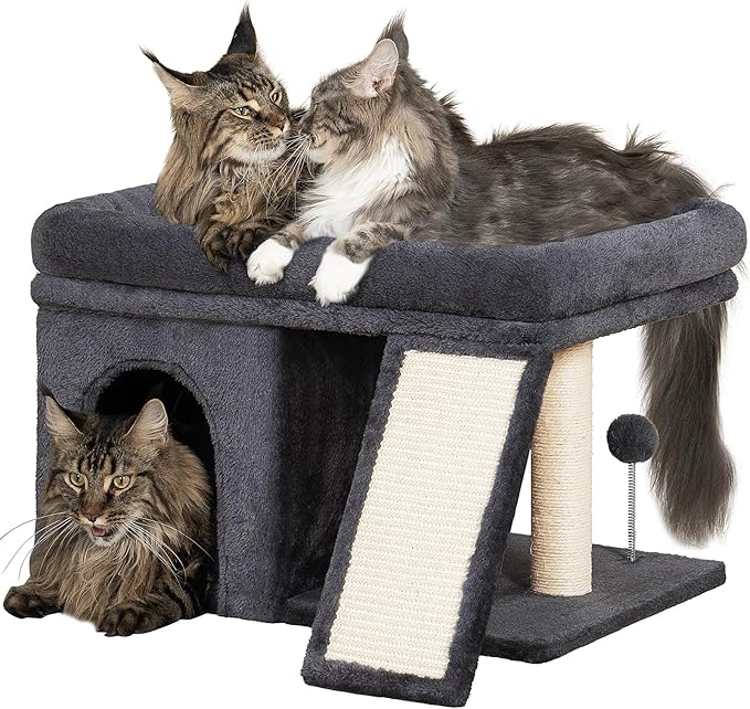 Aechonow XL Cat Tree Tower for Large Adult Cats 20 lbs+, 23x15.7Inch Perch Bed, Condo Cave for Indoor Medium Kittens, Sisal Scratchers, Extra Large
