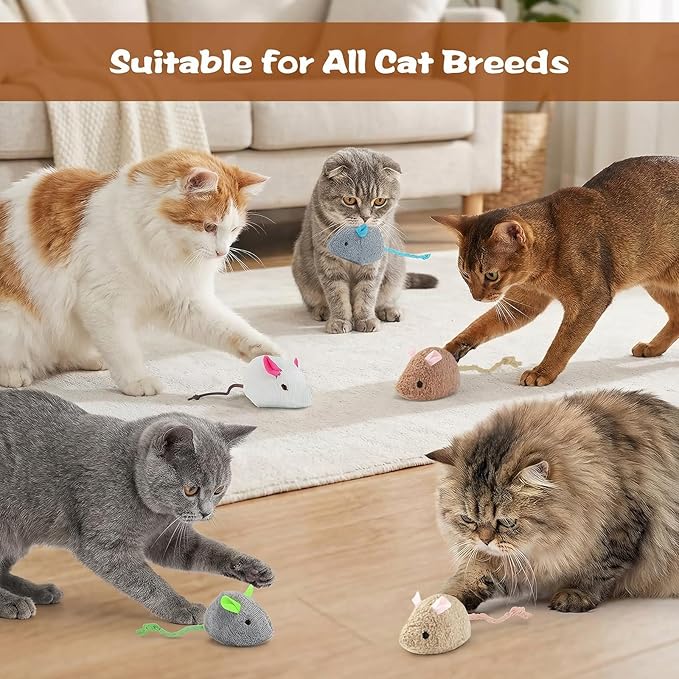 WRW 12PCS 2.36 Inch Cat Mice Toys, Prefilled Catnip Plush Catnip Toys, Realistic Design Interactive Cat Mouse Toys for Indoor Cats Play Fetch(7 Colors) (12)