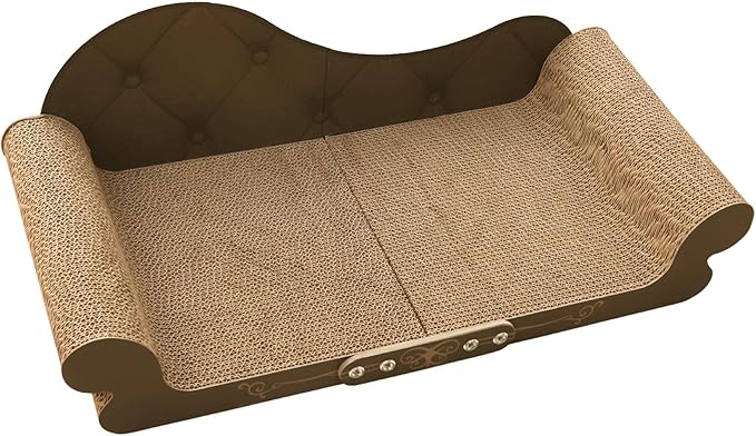 DWCN 26" Large Cat Scratcher Bed, Durable Cardboard Cat Couch Scratching Board, Long-Lasting Scratch Lounge for Indoor Cats, Furniture Protector