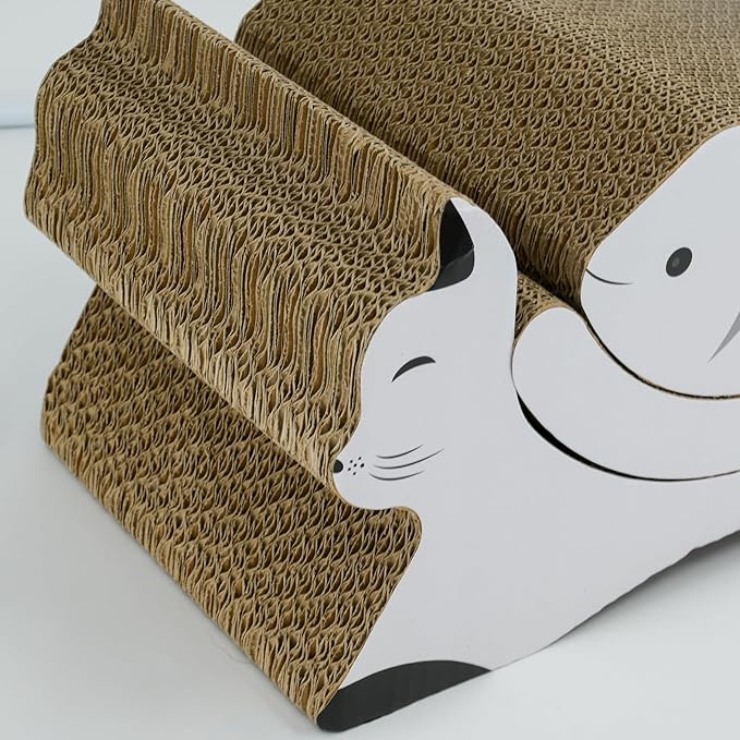 3-in-1 Cat Scratcher Board, Limited Stock Clearance, Durable Corrugated Cat Bed Lounge for Indoor Cats, U-Shaped Interactive Toy with Catnip, Only 10 Left!