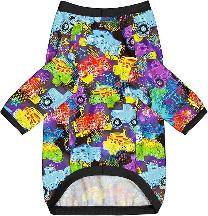Dog T Shirts with Monster Truck Pattern Printed Pet Shirt Softable Pajamas for Large Dogs,Truck L