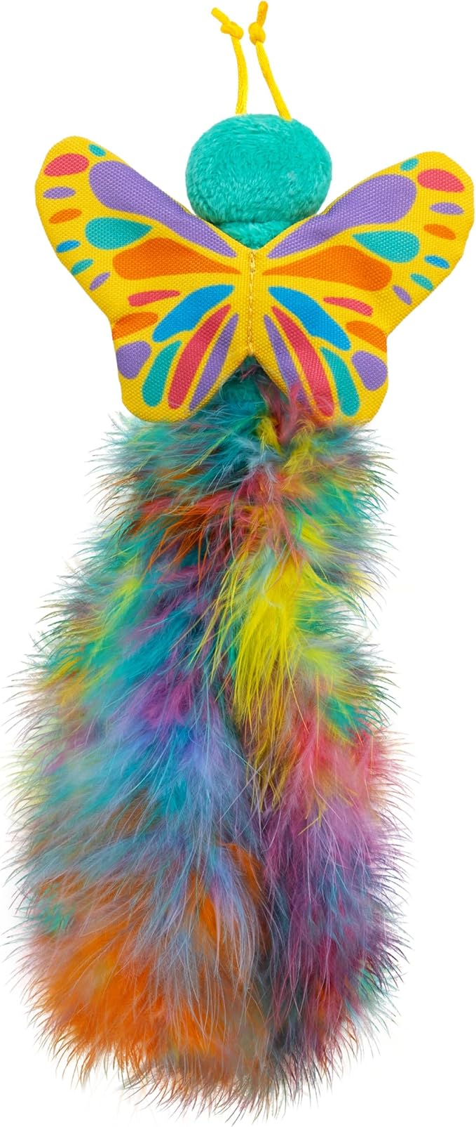 KONG Wubba Cat Toy – Catnip-Infused, Crinkle and Rattle Sound & Feathery Tails for Batting, Pouncing & Interactive Play (Butterfly)