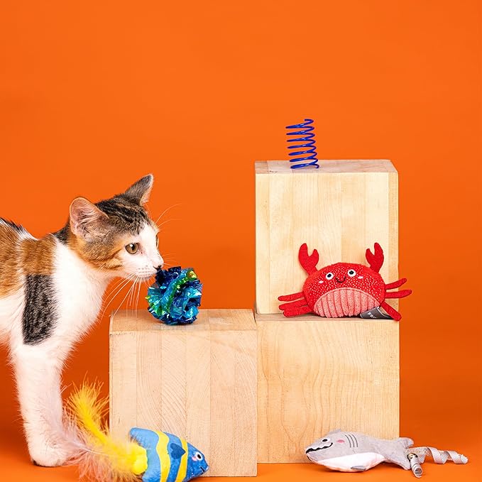 Fringe Studio 6PCS Multipack Cat Toy Set Water You Waiting for?, Pet Shop Collection (610022)