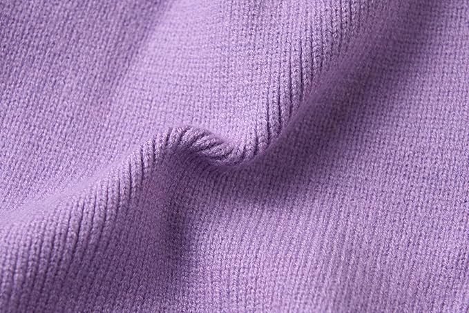 Purple Knitted Dog Sweater Dress, Pink Plaid Dog Winter Clothes Dresses for Dogs Girl, Dachshund Doggy Pet Apparel, Large (L)
