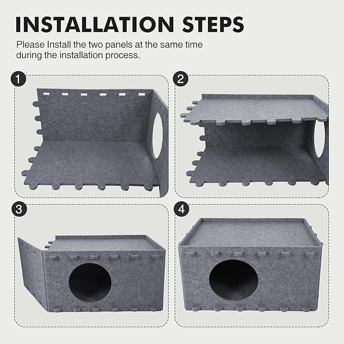 Cat Bed for Indoor Cats, Cat House for Large & Multiple Cats, Foldable Cat Bed Cave, Peekaboo Cat Hideaway, 23.6x15.8x11.8 inch, Medium Gray