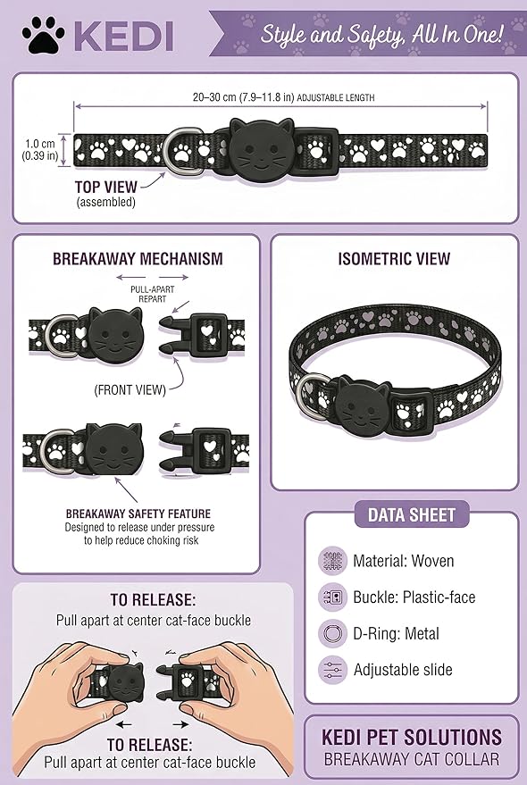 Cat Recovery Cone Kit Post Surgical Soft Pet Vest, Collar, and Non-Irritating Protection Cone for Cats - Comfortable Injury Care Solution (Black with White Paws, Medium)