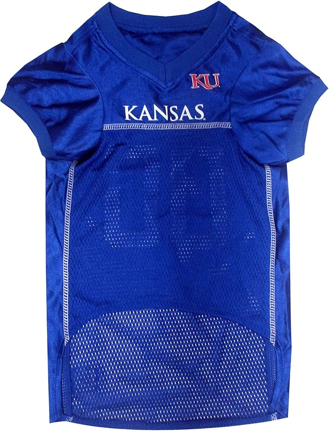 NCAA College University of Kansas Jayhawks Mesh Jersey for Dogs & Cats, Large. Licensed Big Dog Jersey with Your Favorite Football/Basketball College Team (Pack of 2)