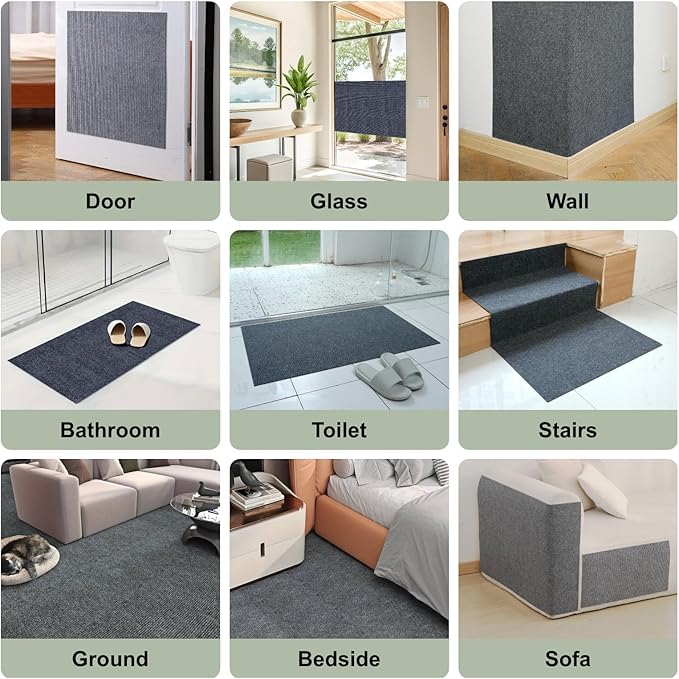 Cat Scratch Couch Furniture Protector, Adhesive Cat Scratch Pad Deterrent for Furniture, DIY Climbing Cat Scratcher Couch Protector from Cat Claws Scratching for Indoor (Grey, 39.3x15.8Inch)