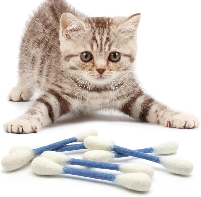 Glaciart One Swabs Cat Toys with Catnip - 6 Pk | Durable for Chew, Cute Cat Toys Interactive Kitty for Boredom, Exercise, & Play | Filled w/Organic Catnip for Anxiety & as Digestive Aid | Gift Idea