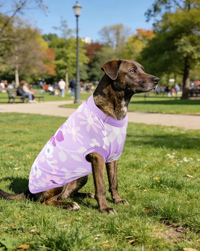 PET SHOW 4 Pack Summer Dog Shirts for Medium Large Dogs Girl UPF 50+ UV Sun Protection Cooling Clothes Tank Top Floral Puppy T-Shirts Pet Holiday Party Sleeveless Vest Pink(X-Large)