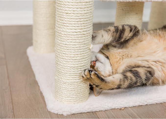 Armarkat B5701 Real Wood 57-Inch Cat Tree, Ivory, 28"(L)X25"(W)X57"(H) (ARMARKAT-B5701)