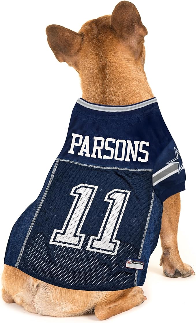 NFLPA Micah Parsons PET Jersey, NFL Dog Shirt, Size Small, Dallas Cowboys Mesh Jersey for Dogs