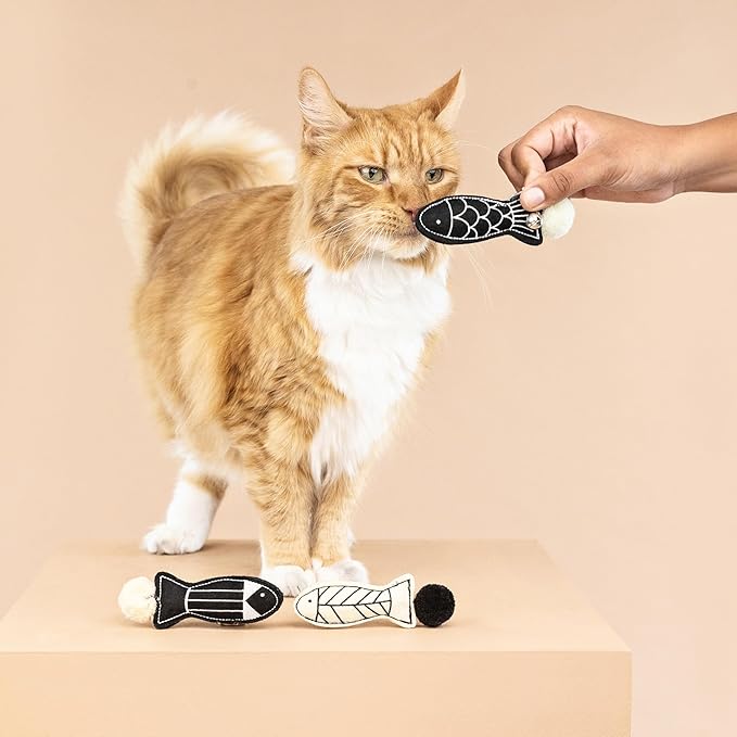 Fringe Studio, Off THE Scales Durable Cotton Canvas Cat Toy, 3PCS Set, PetShop Collection (904028)