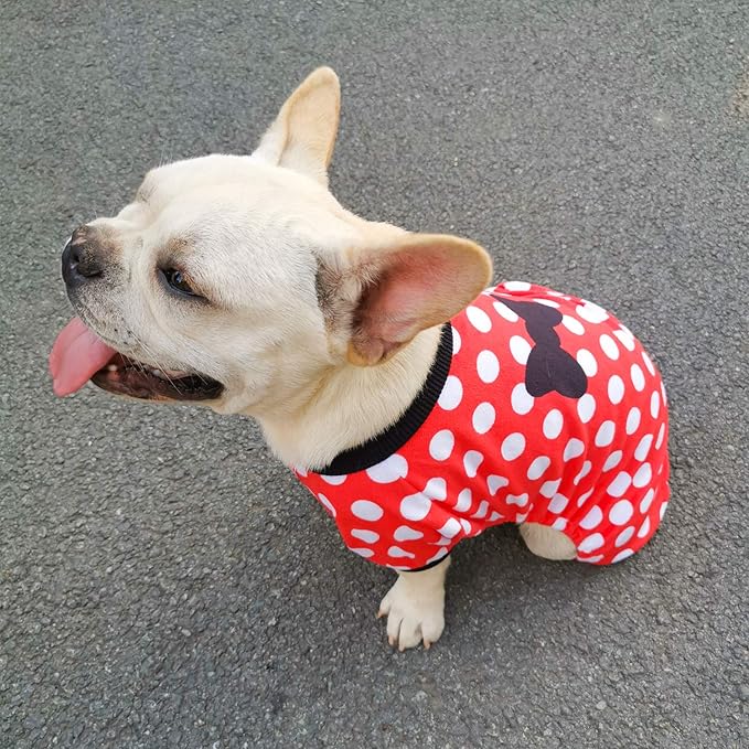 CuteBone Dog Halloween Pajamas Puppy Onesies Small Dogs Soft Pjs Coat Cat Apparel Comfy Pet Christmas Clothes Outfit Doggie Bodysuit P65M