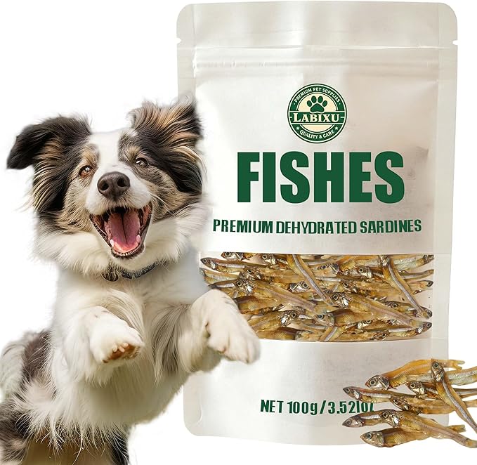 Sardines for Dogs & Sardines for Cats Natural Single Ingredient Dehydrated Sardine Treats, Omega-3 Rich, For Training or Daily Reward, Picky Eaters, or Multi-Pet Households (3.52 Ounce (Pack of 1))