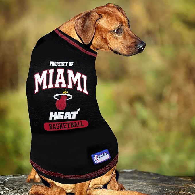 Pets First NBA Licensed Hoodies & T-shirt for Dogs & Cats, Miami Heat, Small