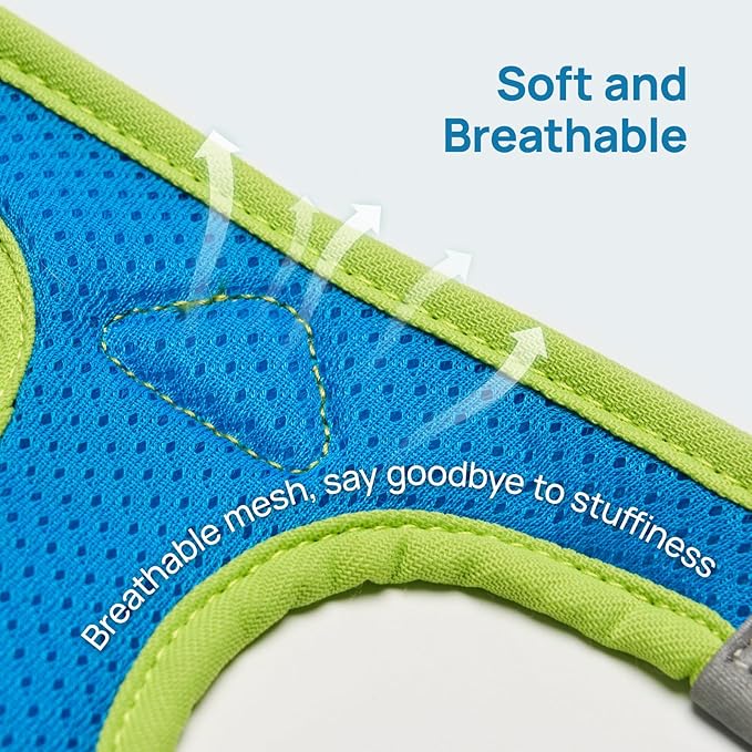 Cat Harness and Leash Set, Step-in Escape Proof Adjustable Vest Harness for Small Medium Large Cats, Lightweight Soft Breathable Reflective Kitten Harness for Walking Travel, Camping(Hawaii Green, M)