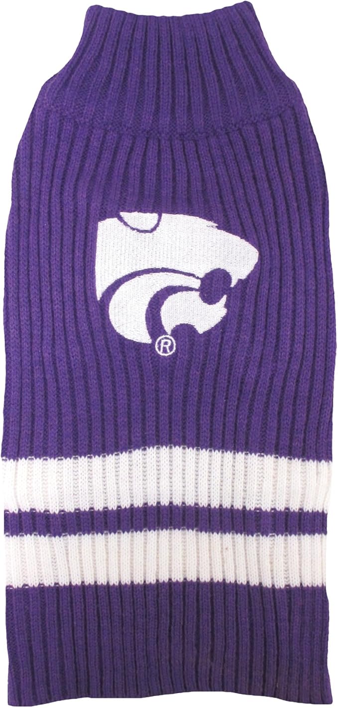 Pets First NCAA Kansas State Wildcats Dog Sweater, Size Small. Warm & Cozy Knit Pet Sweater with NCAA Team Logo, Best Puppy Sweater for Large & Small Dogs
