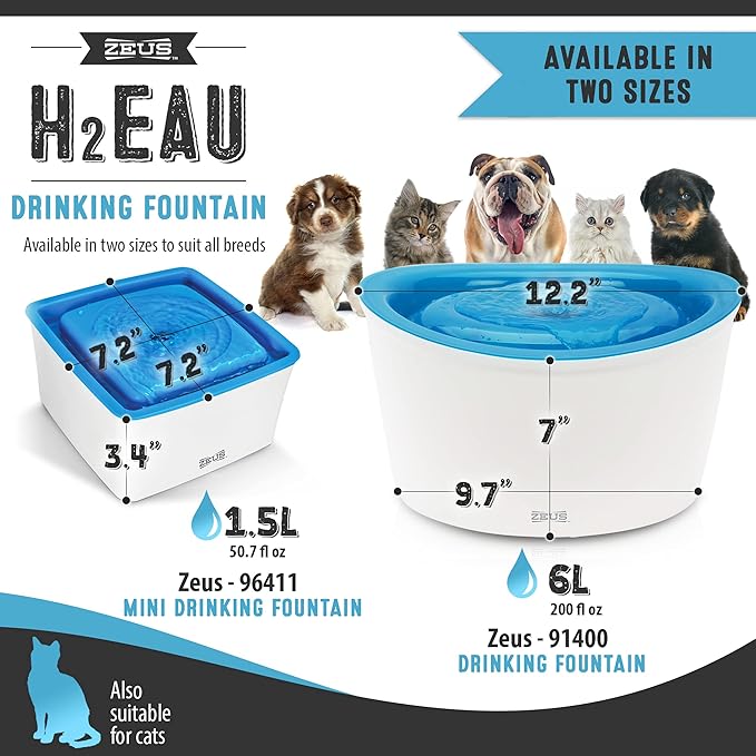 ZEUS Mini Elevated Dog Water Dispenser, Dog Drinking Water Fountain, Small Dog Breeds