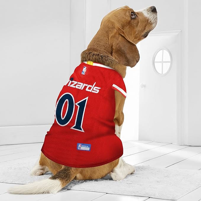 Pets First NBA WASHINGTON WIZARDS DOG Jersey, Large - Tank Top Basketball Pet Jersey