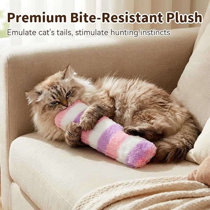 Cat Toys 3 Pack Catnip Pillows, Soft and Durable Crinkle Sound with Catnip Inside, Interactive Cat Toy Indoor Cats Kitten Kicker, Promotes Kitty Exercise Toys Mothers Day Gifts Rainbow