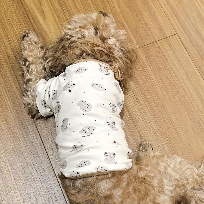 Cute Dog Shirt, Stretchy Dino Doggie T-Shirt Clothes for Small Dogs, Soft Pet Tee Outfit Cat Apparel for Daily Wear, Cozy Pullover Design Puppy Apperal (Doggie, X-Large Size for 12-16.5lb Pets)