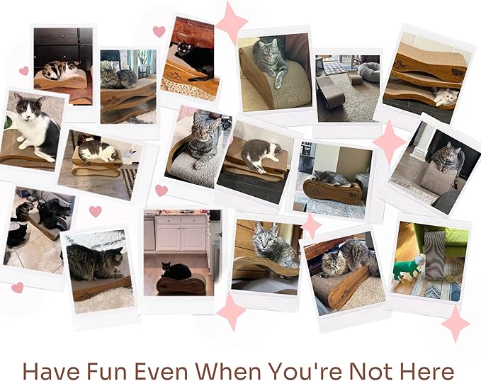 Cat Scratcher 2 in 1 Scratchers for Indoor Cats Scratching Board Cardboard, Horizontal Corrugated Scratch Pad for Cats as Beds & Furniture Reversible Sofa Scratch