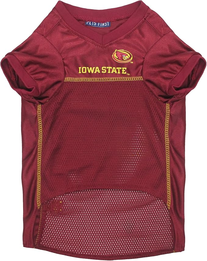Pets First NCAA College Iowa State Cyclones Mesh Jersey for DOGS & CATS, Medium. Licensed Dog Jersey with your Favorite Football/Basketball College Team
