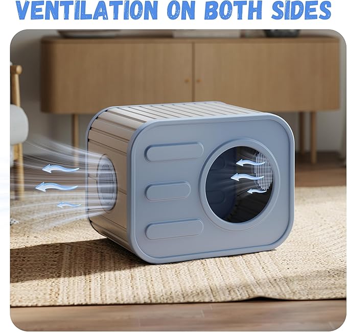 ROJIK Indoor Outdoor Cat House - Weatherproof Insulated Pet Shelter with Elevated Floor, Stackable Design for Bedroom, Patio and Yard Use, Easy Assembly Multi-Functional Cat Bed(Blue)