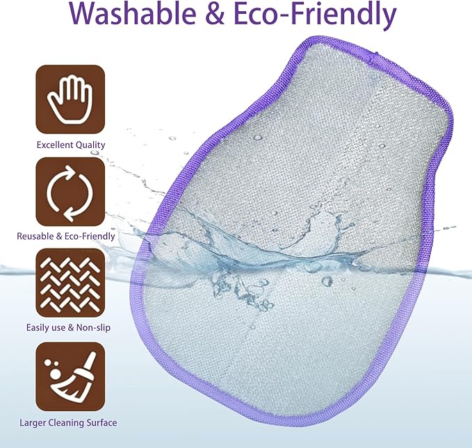 VINGER Pet Hair Removal Glove for Cats & Dogs, Electrostatic Pet Hair Gloves with Adjustable Wristband, Five-Finger Magic Brush Remover Tool for Laundry, Carpet, Couch, Car Seats & Clothing (Purple)