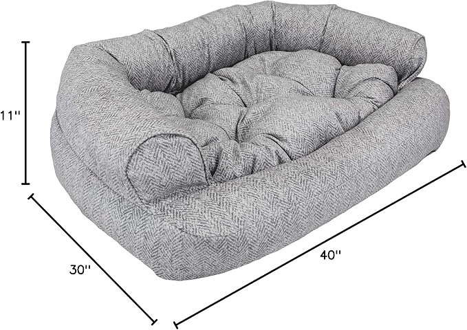 Snoozer Pet Products Luxury Overstuffed Microsuede Pet Sofa, Show Dog Collection, Large, Palmer Dove
