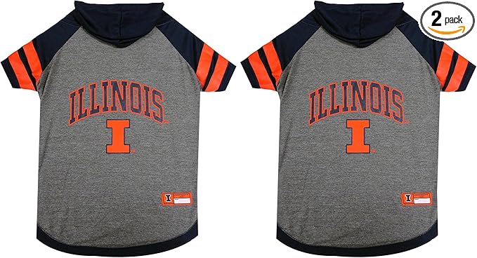 Pets First Illinois Hoodie T-Shirt, Small (Pack of 2)