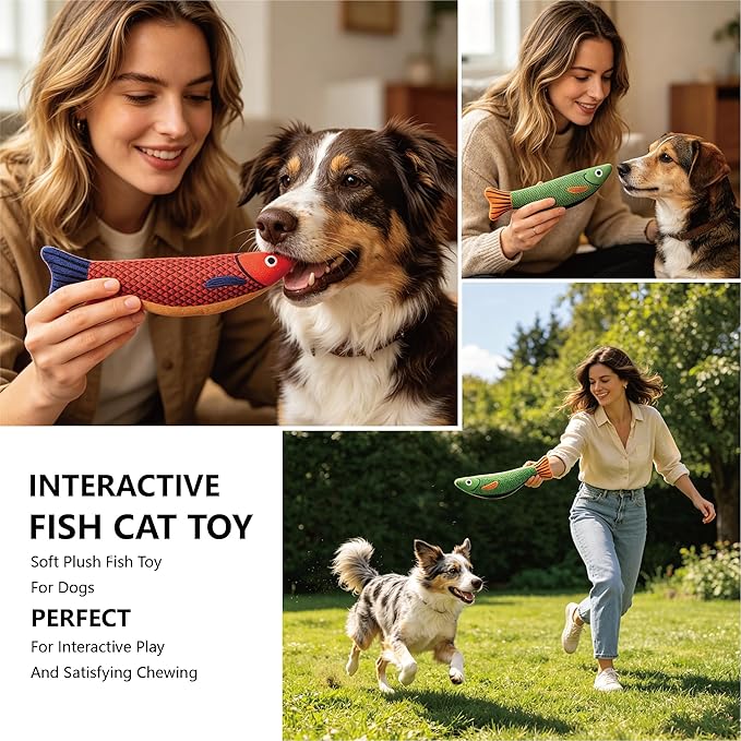 Cat Toys with Soft Chew Kicker Cat Toys for Indoor Cats & Kittens, Crinkle &Rattle Fish Sound Toy (2 Packs)