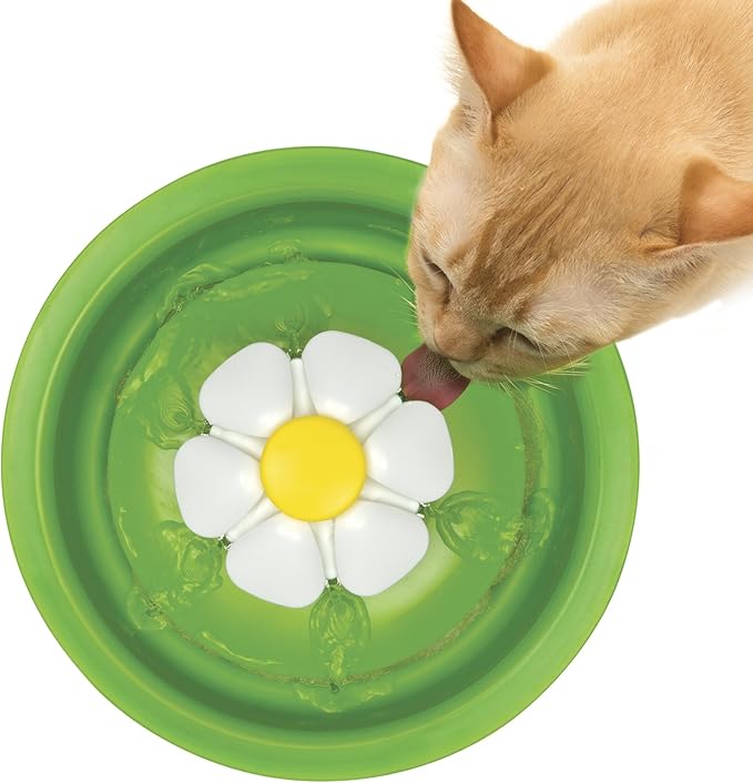 Catit LED Flower Fountain with Triple Action Filter, Cat Drinking Water Fountain, 3 L