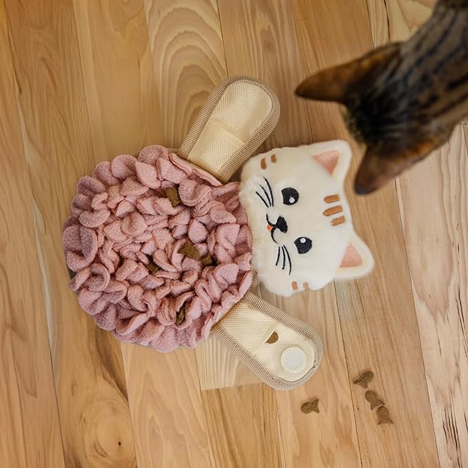 Catstages Snuffle Mat for Cats - Interactive Foraging Toy with Hidden Treats, Non-Slip Base, and Hunting Stimulation for Mental and Physical Activity, 8.7" x 6"