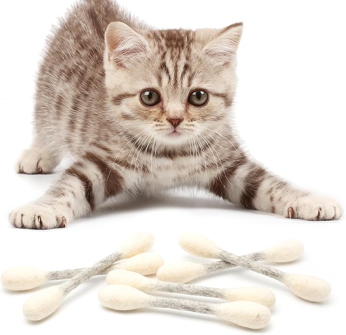 Glaciart One Swabs Cat Toys with Catnip - 6 Pk | Durable for Chew, Cute Cat Toys Interactive Kitty for Boredom, Exercise, & Play | Filled w/Organic Catnip for Anxiety & as Digestive Aid | Gift Idea